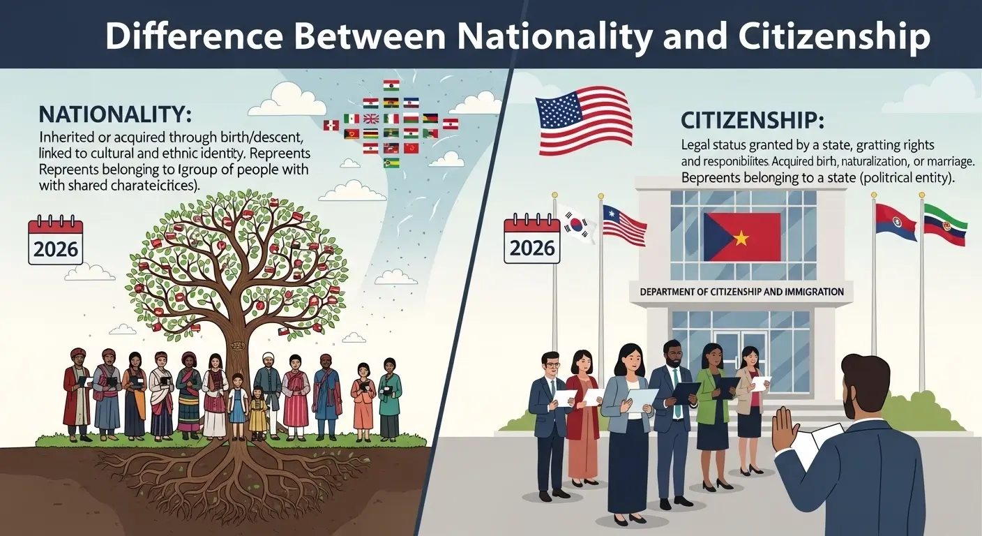Difference Between Nationality and Citizenship